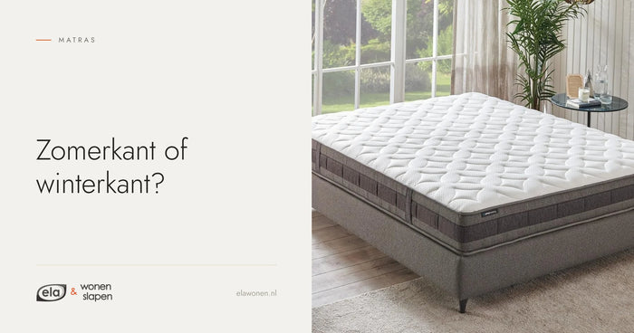 Dream Line matras met een zomerzijde en een winterzijde in een lichte slaapkamer