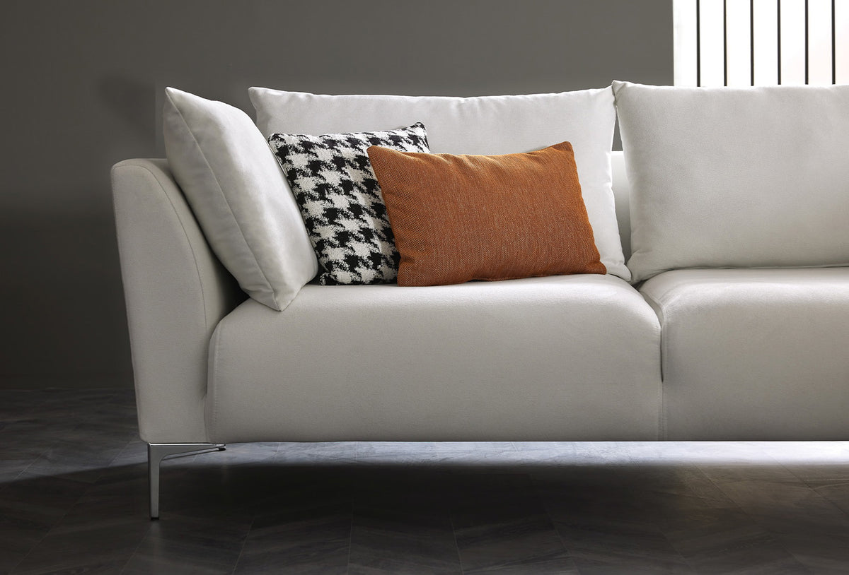 Mayfair Hoek Combinatie 2, Fluweel, Wit