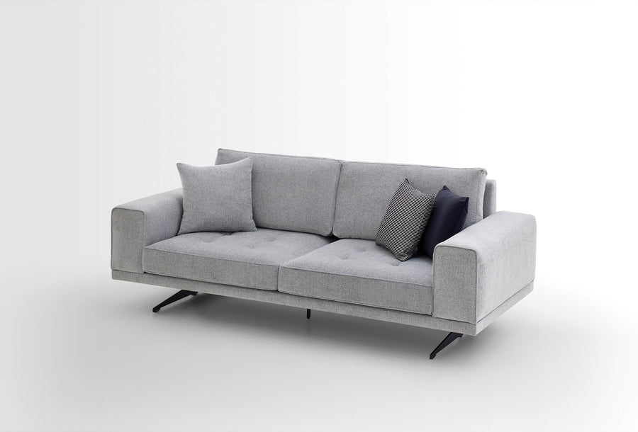 Bold 3-zits Fauteuil, Geweven Stof, Grijs