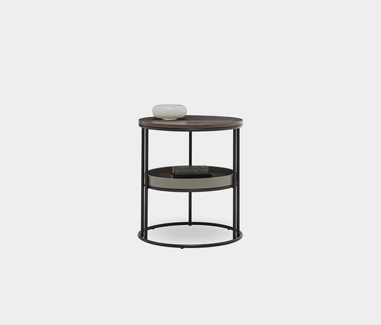 Pera 2-TIER Bijzettafel - Walnoot van Enza Home