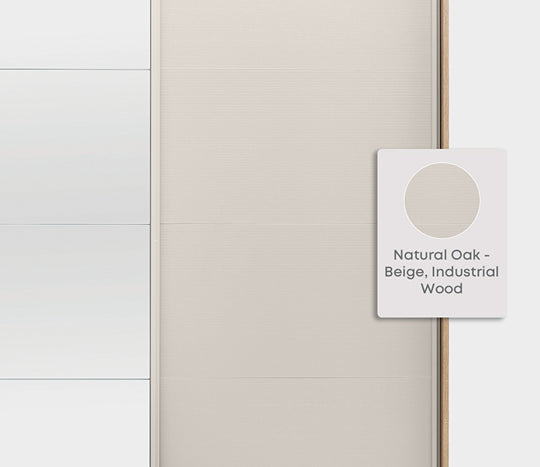 Cante 240 cm Schuifdeurkast van Enza Home, natuurlijk eiken met beige