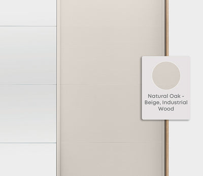 Cante 240 cm Schuifdeurkast van Enza Home, natuurlijk eiken met beige