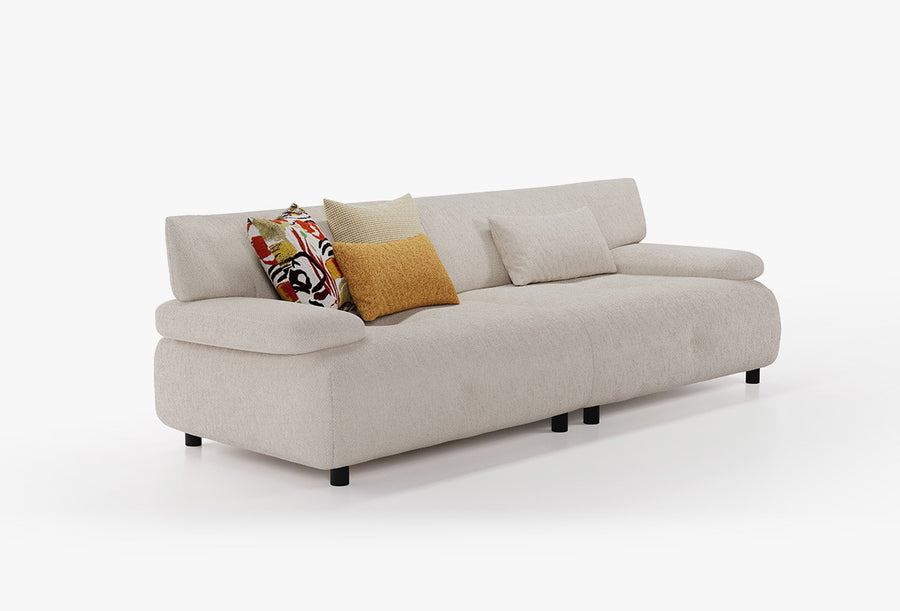 Block Visions 3-zits met Slaapfunctie Fauteuil, Huisdiervriendelijk - Fluweel, Crème