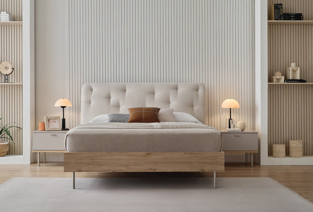 Cante Bed met Hoofdbord 160x200 cm Creme foto 4