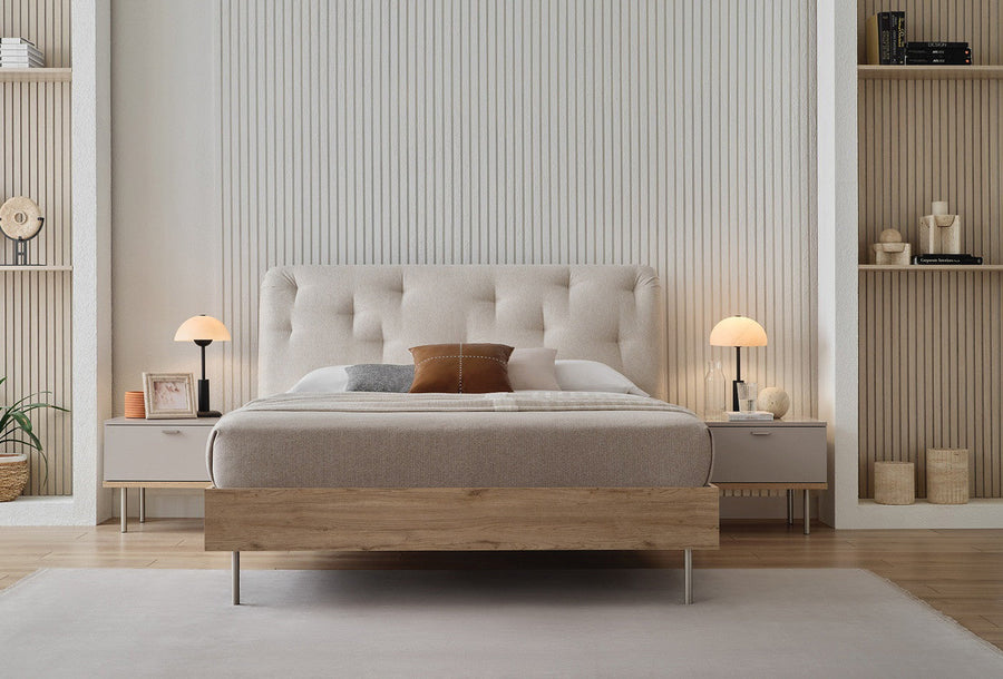 Cante Bed met Hoofdbord 160x200 cm Creme foto 4