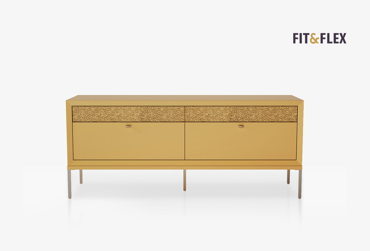 Fit & Flex 4 met Lade met Poten Module - Geel, 160x67 cm (BxH)