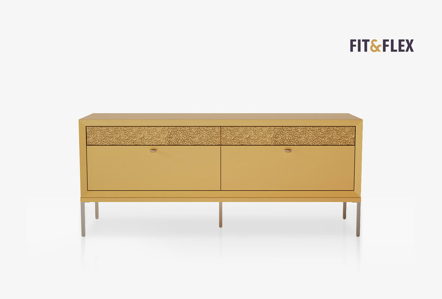 Fit & Flex 4 met Lade met Poten Module - Geel, 160x67 cm (BxH)
