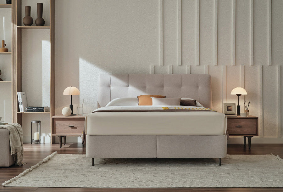 Paloma Boxspring met Hoofdbord 160x200 cm Creme foto 4