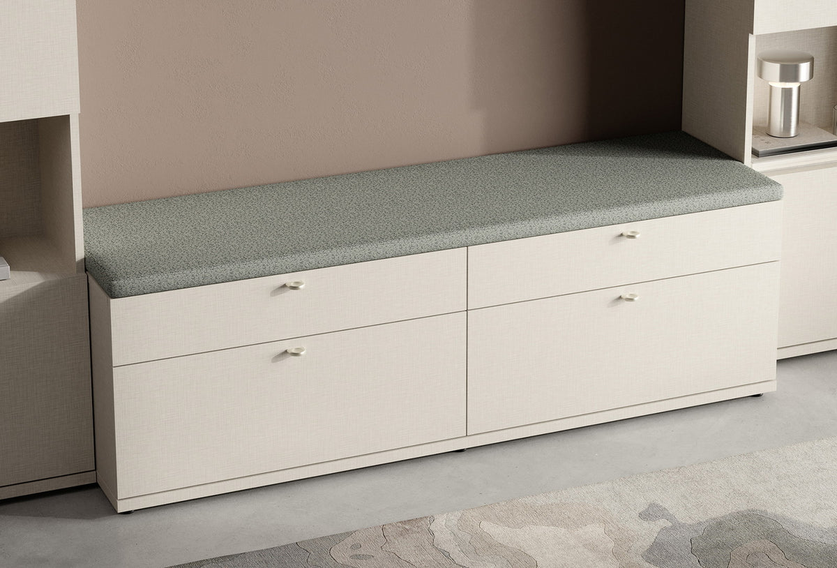 Fit & Flex 4 met Lade met Bedbodem Module - Linnen, 160x49 cm (BxH)