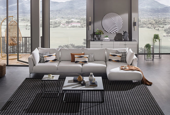 Mayfair Hoek Combinatie 2, Fluweel, Wit