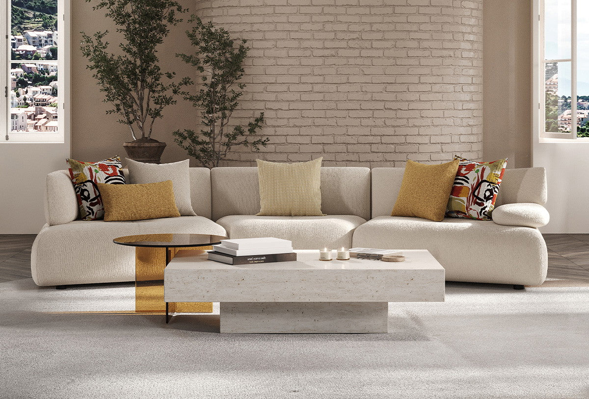 Block Visions Modulaire Hoek Fauteuil, Chenille, Wit