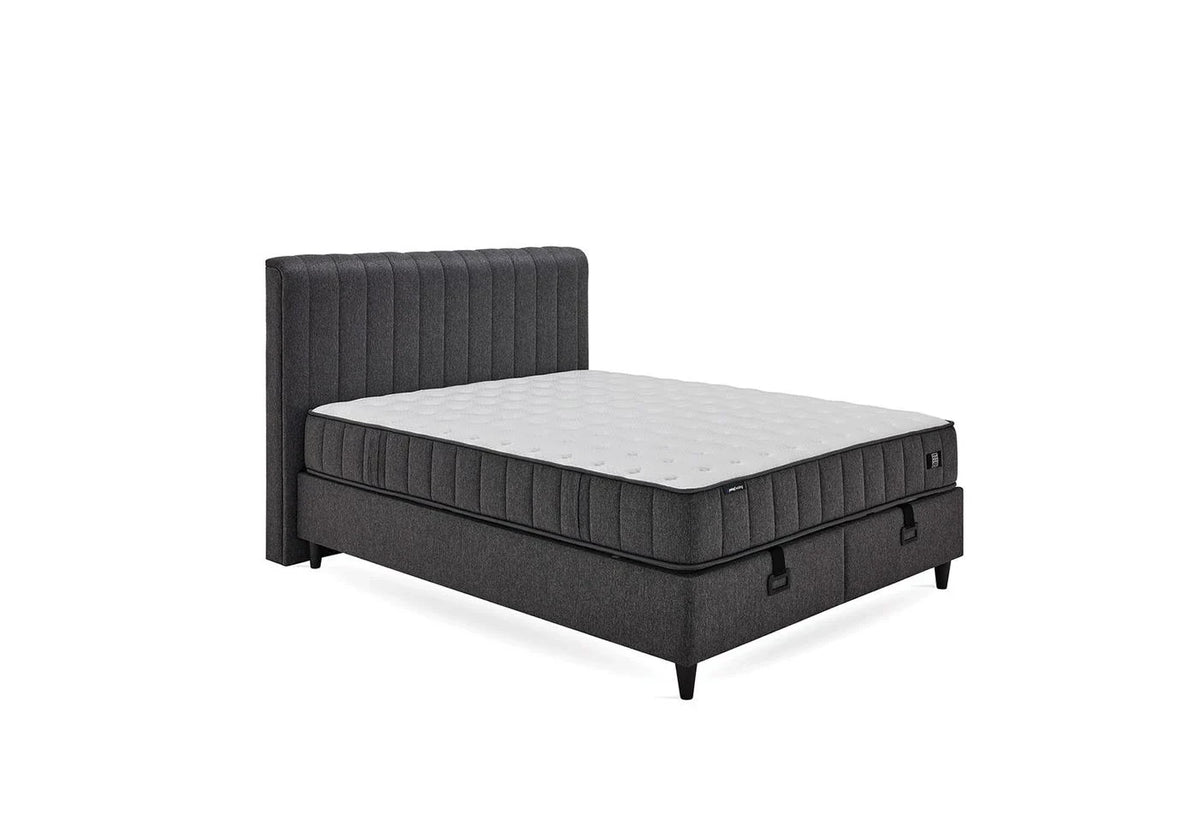 Yatas Bedding | Ionic Energy Pro Baza Incl. Matras 160x200 Antraciet | Boxspring | Met Opbergruimte