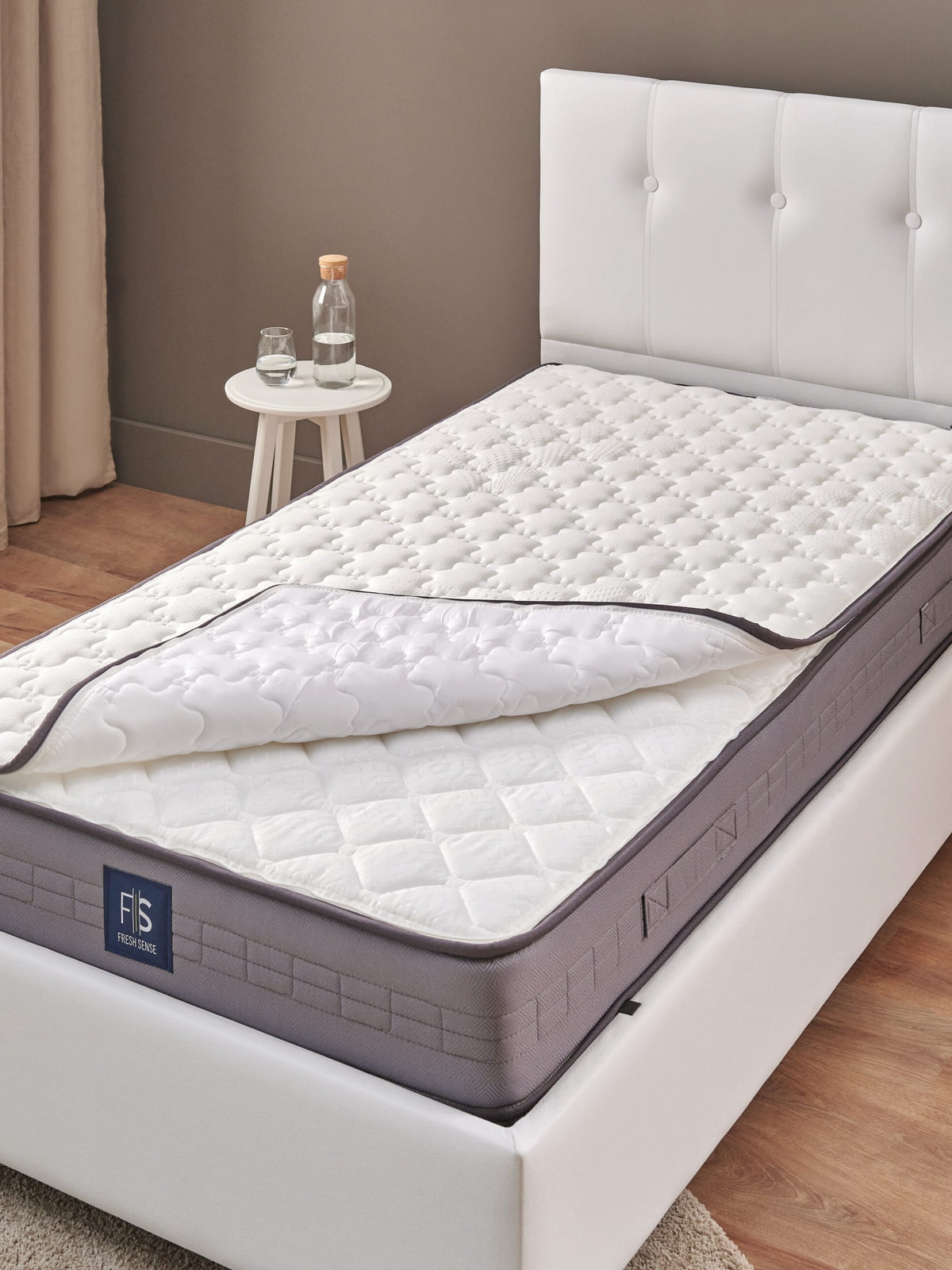 Yatas Bedding | Somni Baza Incl. Hoofdbord en Matras 3 in 1 Set | Boxsprings | Met Opbergruimte