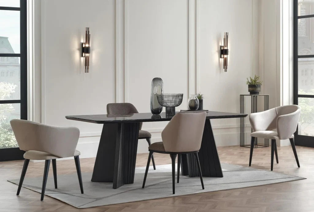 Riga Eettafel Zwart 160-200x90