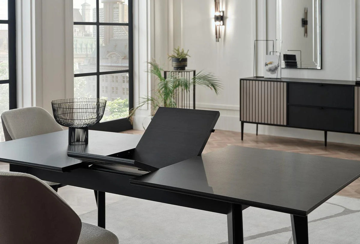 Riga Eettafel Zwart 160-200x90
