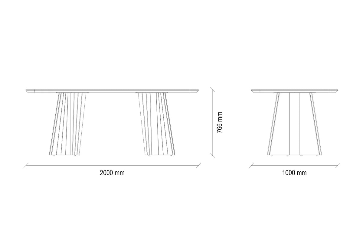Riga Eettafel Zwart 160-200x90