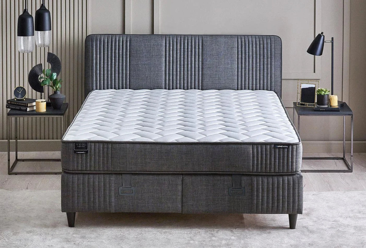 Yatas Bedding | Wool Sense Baza 160x200 Antraciet 3 in 1 Set | Boxspring | Met Opbergruimte