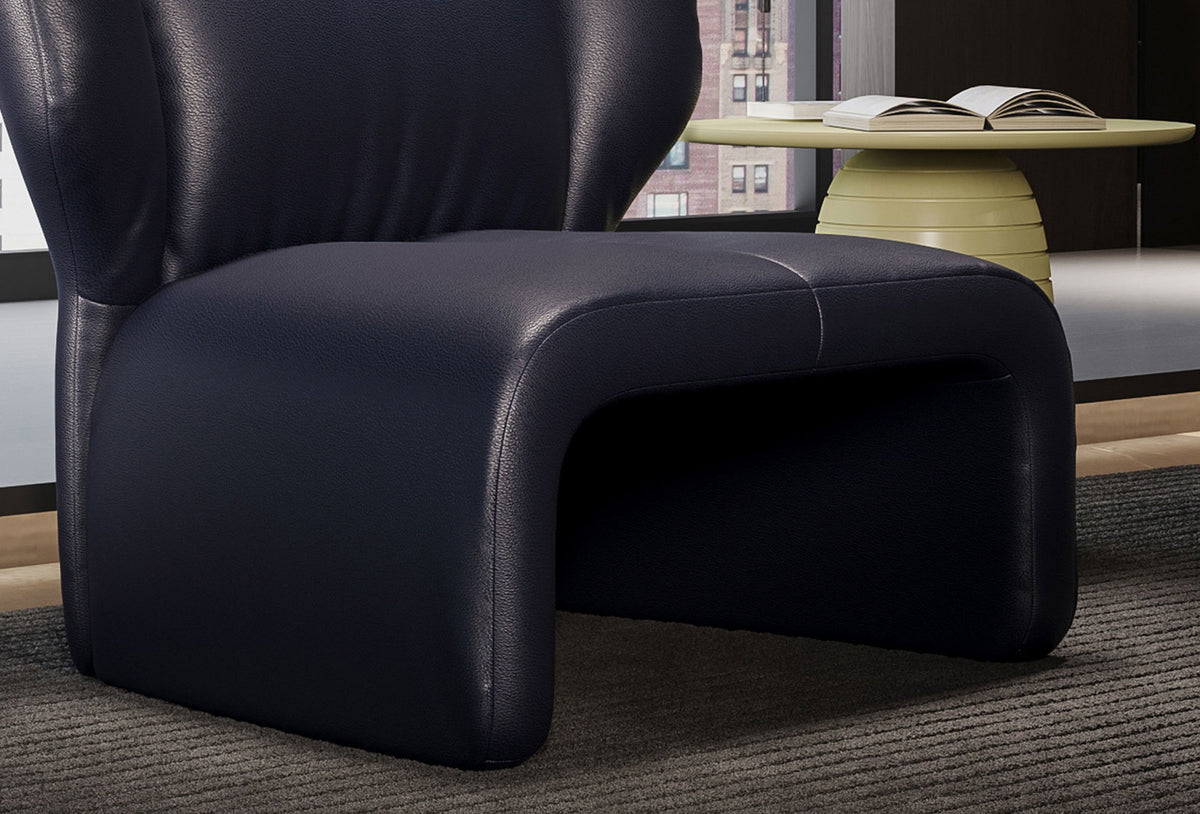 Puddle Fauteuil, Echt Leer, Marine