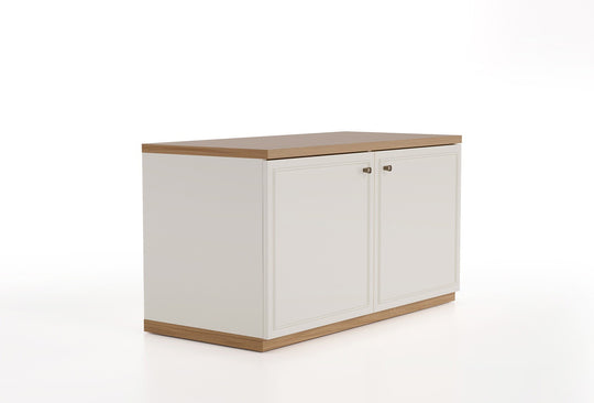 Marsana tv-meubel van 101 cm met twee deuren, eiken blad en plint