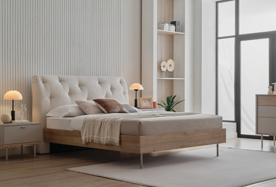Cante Bed met Hoofdbord 160x200 cm Creme