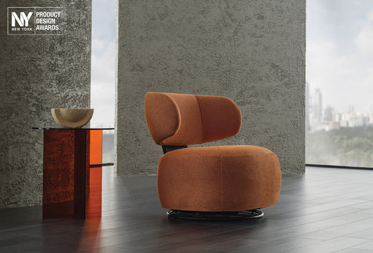 Soho Fauteuil - Draaibaar met Poten, Geweven Stof, Terracotta