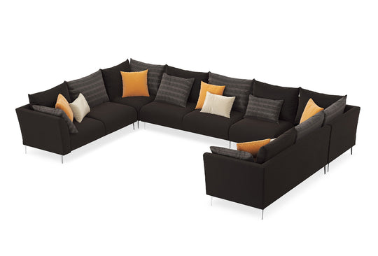 Mayfair Hoek Combinatie 8, Fluweel, Bruin Antraciet