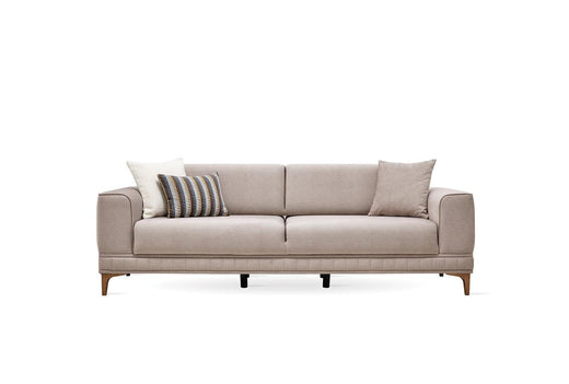 Pavia 3-zitsbank met slaapfunctie in beige fluweel