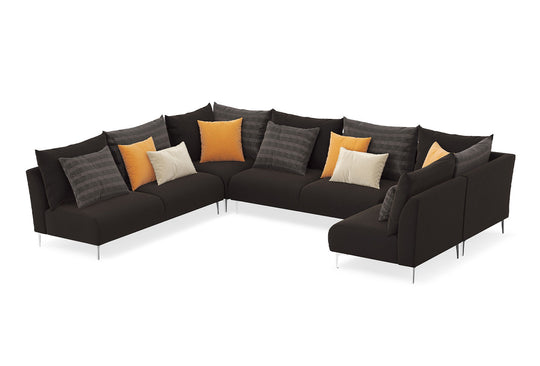 Mayfair Hoek Combinatie 7, Fluweel, Bruin Antraciet
