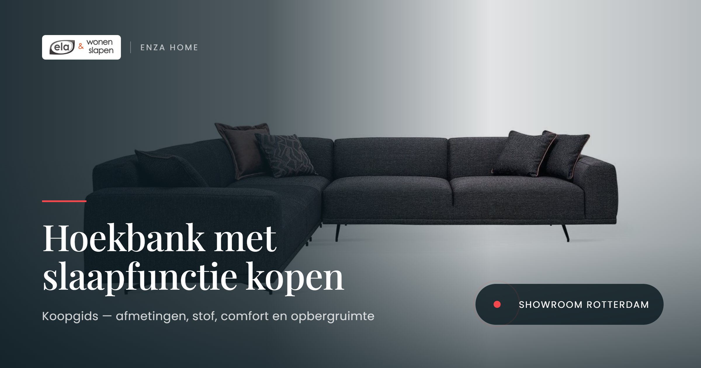 Donkere hoekbank met slaapfunctie en opbergruimte van Enza Home bij Ela Wonen