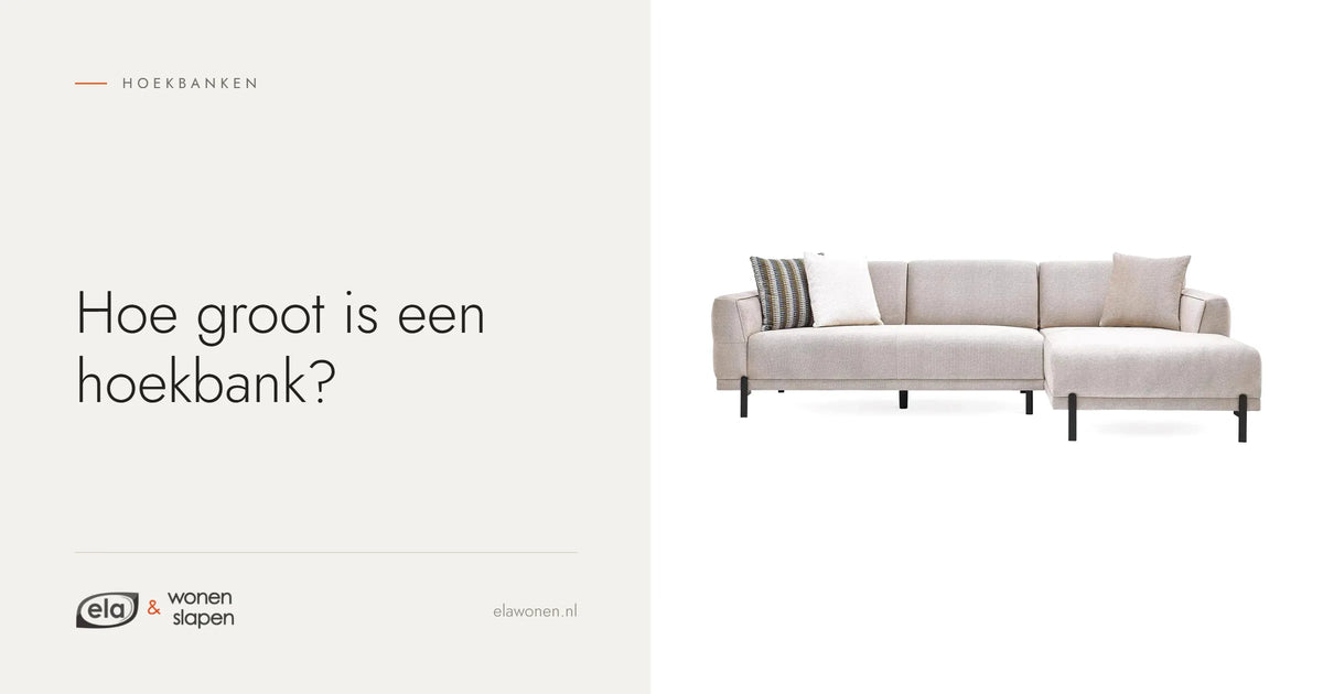 Lichte Terra hoekbank met chaise longue, sierkussens en zwarte poten
