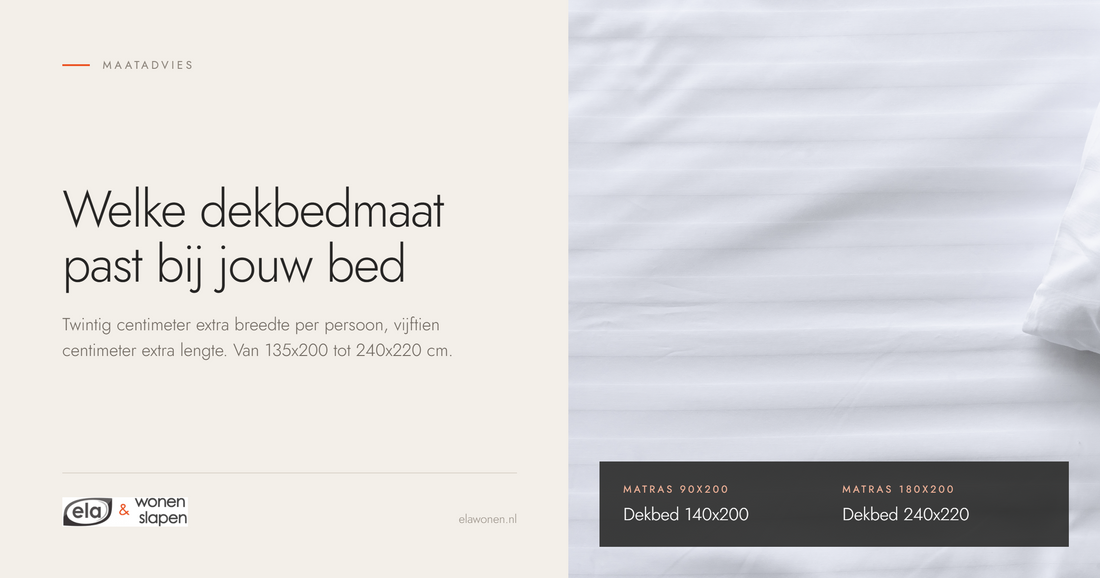 Wit dekbed van dichtbij, bij het maatadvies over dekbedmaten