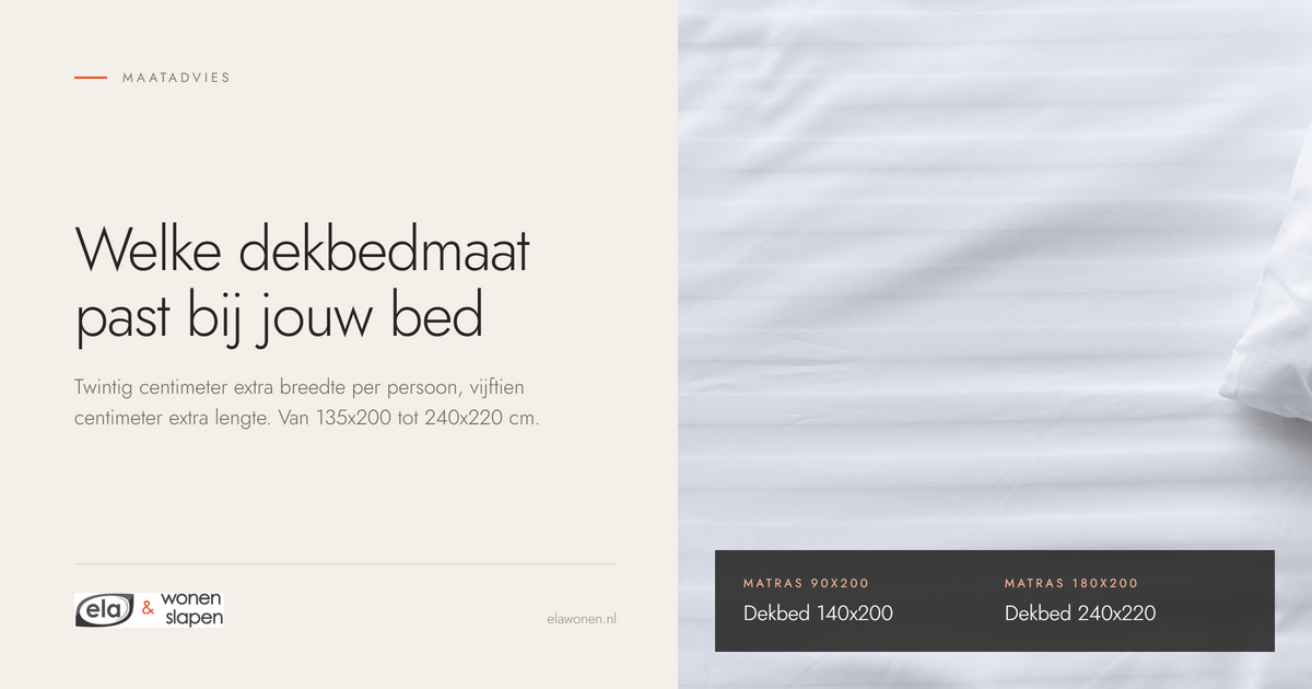 Wit dekbed van dichtbij, bij het maatadvies over dekbedmaten
