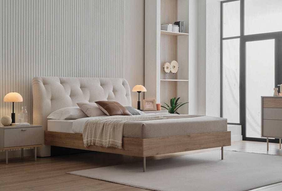 Cante Bed met Hoofdbord 160x200 cm Creme foto 3