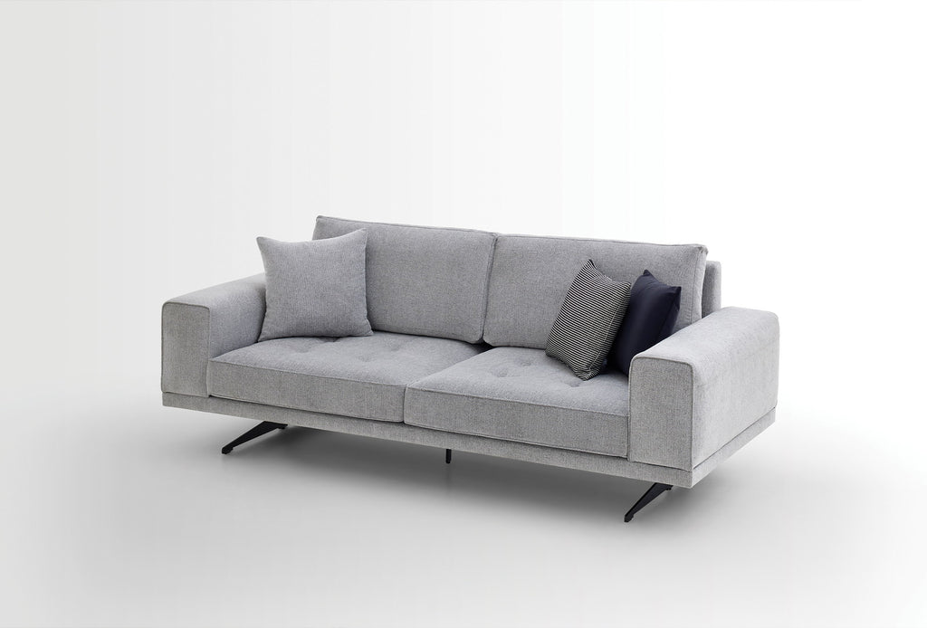 Bold 3-zits Fauteuil, Geweven Stof, Grijs