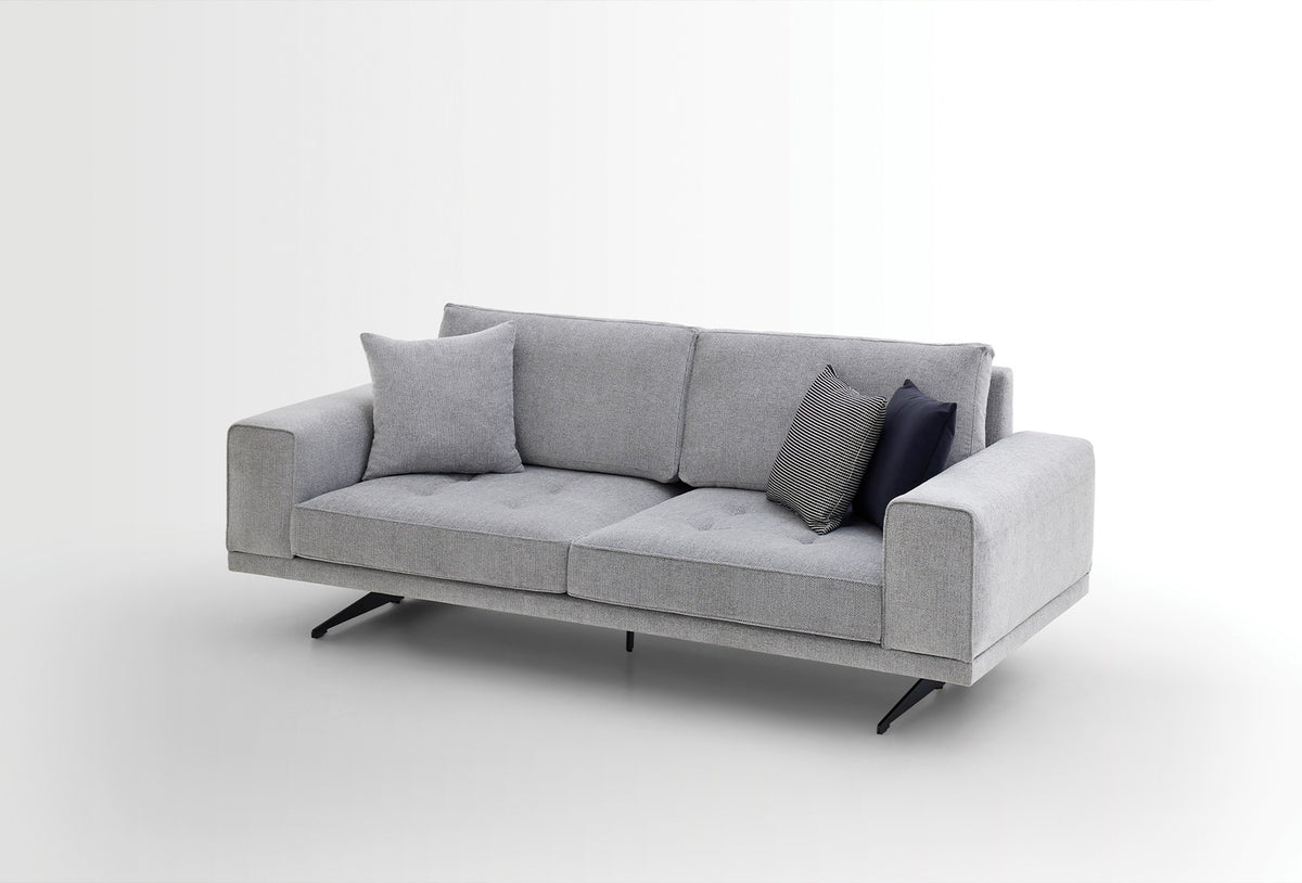 Bold 3-zits Fauteuil, Geweven Stof, Grijs