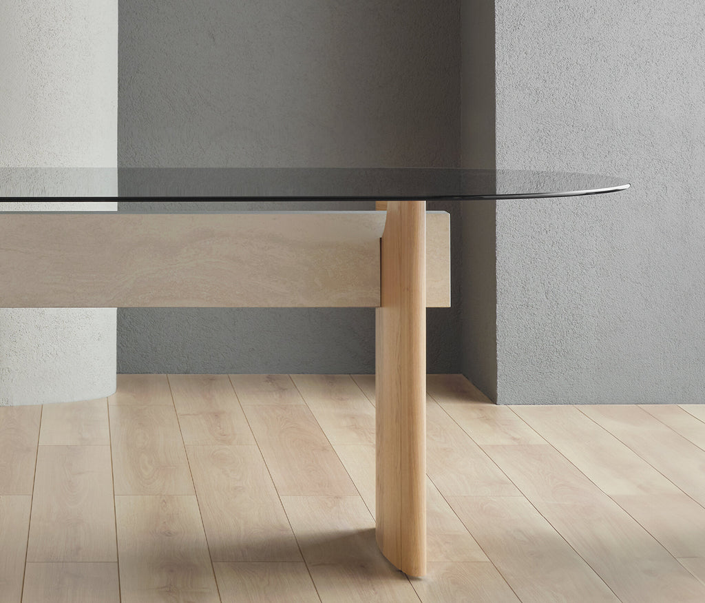 Austin Ellipse Eettafel Oak met Glass Surface, afbeelding 4