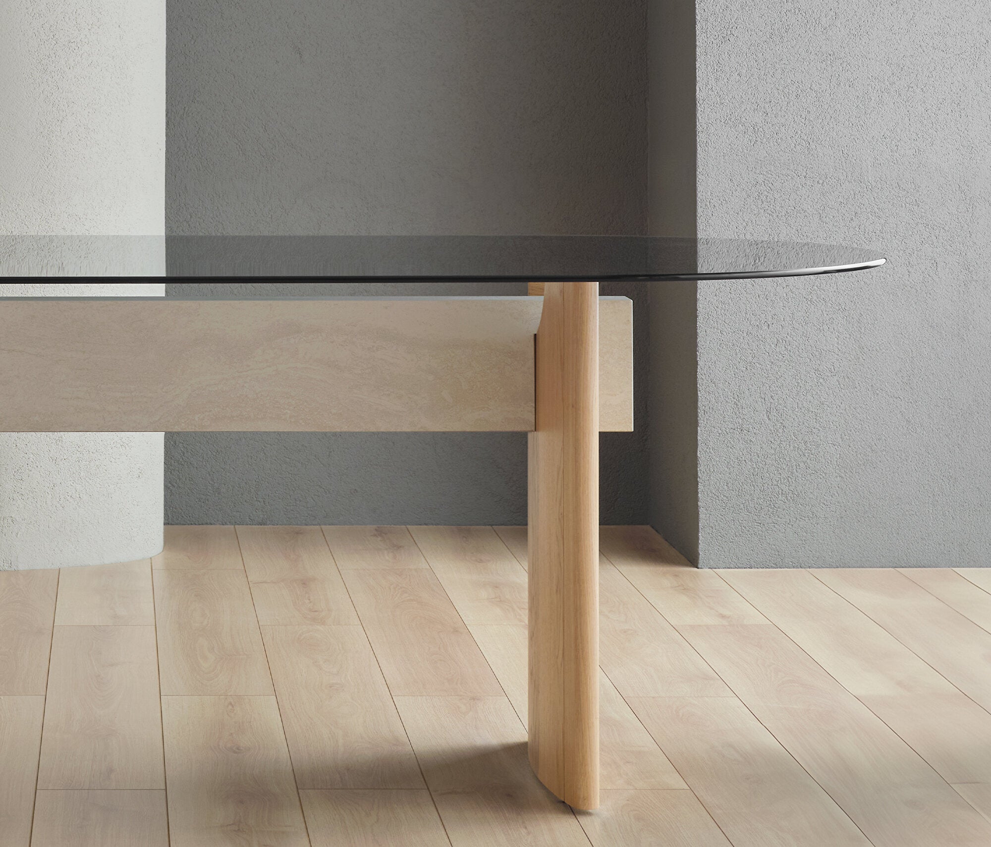 Austin Ellipse Eettafel Oak met Glass Surface, afbeelding 4