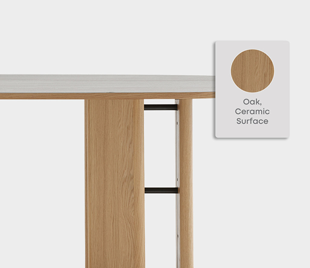 Austin Ellipse Eettafel Oak - Ceramic Surface van Enza Home, licht eiken