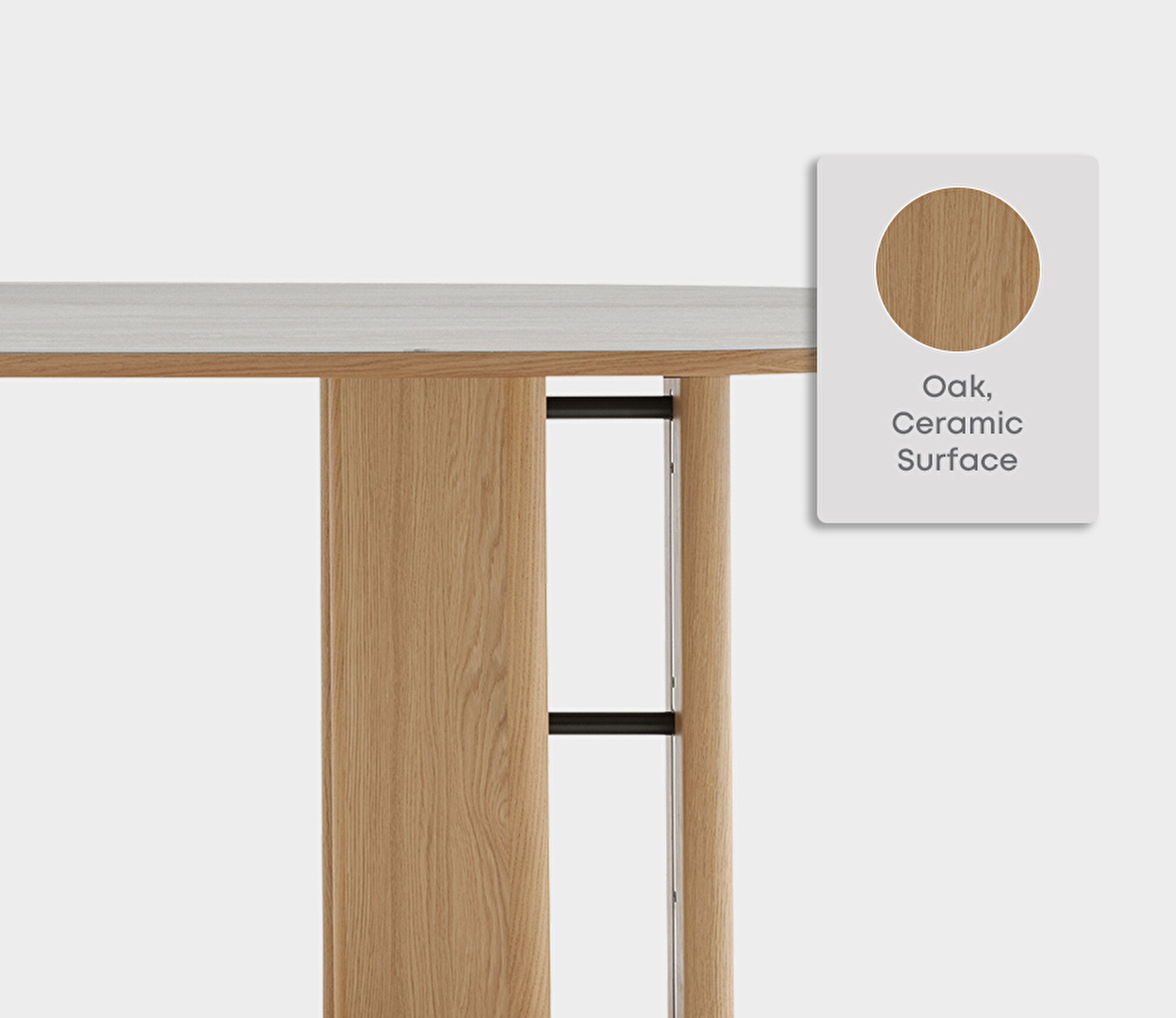 Austin Ellipse Eettafel Oak - Ceramic Surface van Enza Home, licht eiken