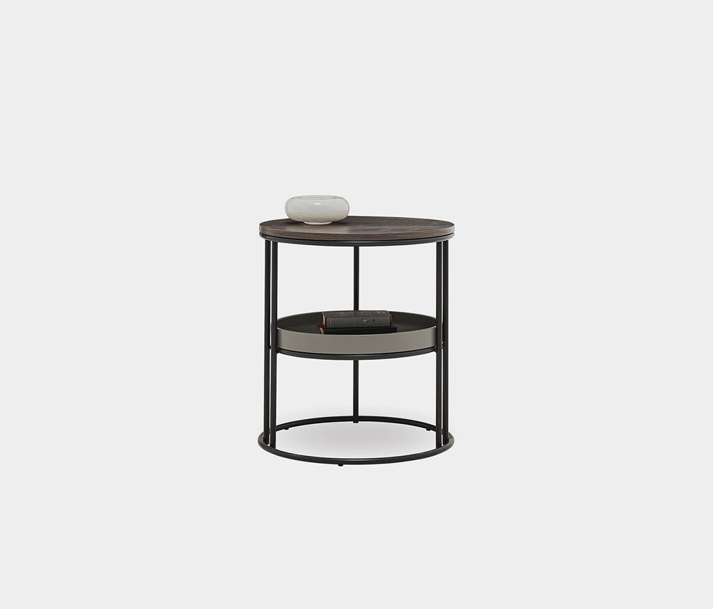 Pera 2-TIER Bijzettafel - Walnoot van Enza Home