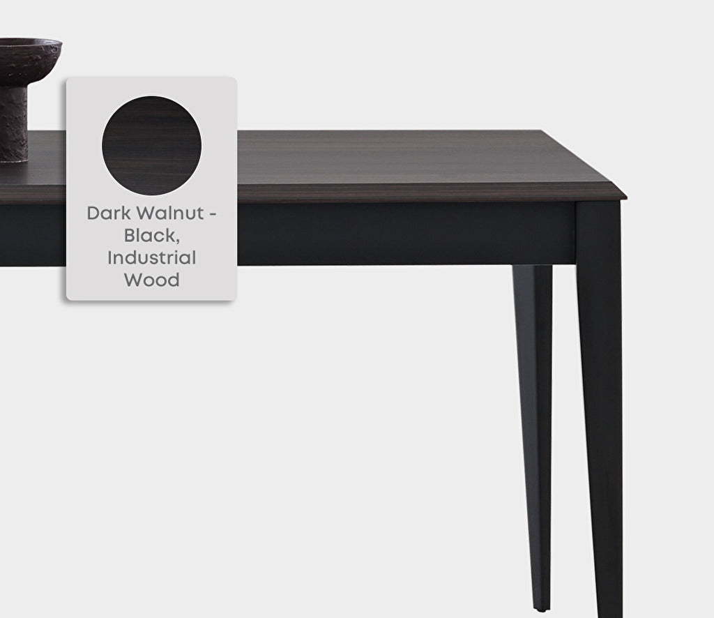 Parma Vaste Eettafel met Houten Poot van Enza Home, donker notenhout