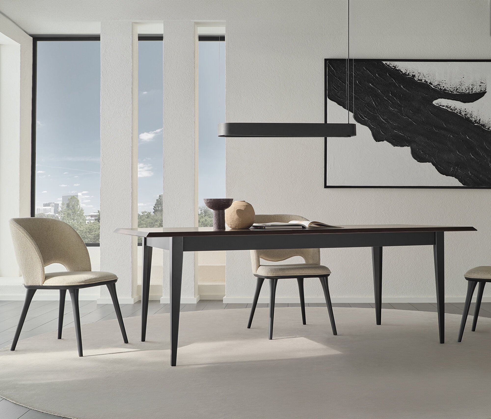 Parma Uitschuifbare Eettafel met Houten Poot, afbeelding 2