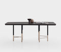 Parma Vaste Eettafel met Metalen Poot van Enza Home, donker notenhout