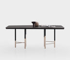 Parma Vaste Eettafel met Metalen Poot van Enza Home, donker notenhout