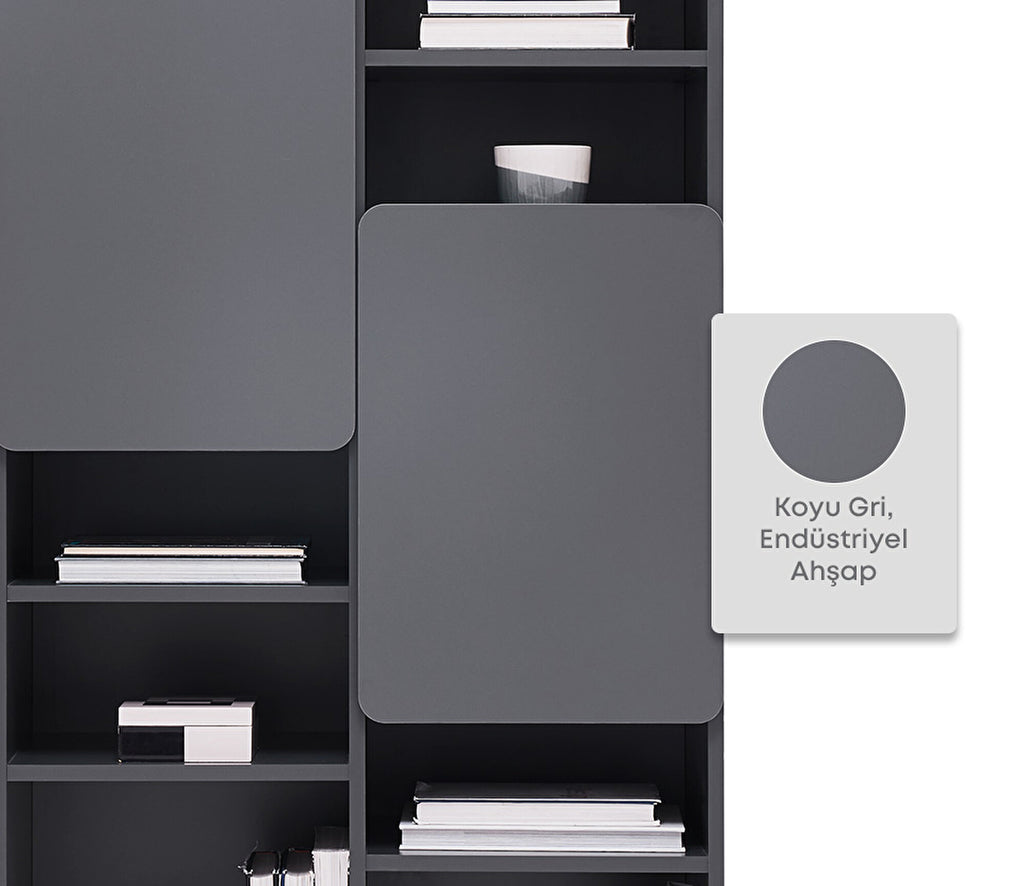 Blend Boekenkast Donker Grijs van Enza Home