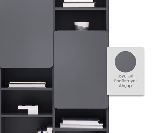 Blend Boekenkast Donker Grijs van Enza Home
