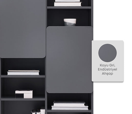Blend Boekenkast Donker Grijs van Enza Home