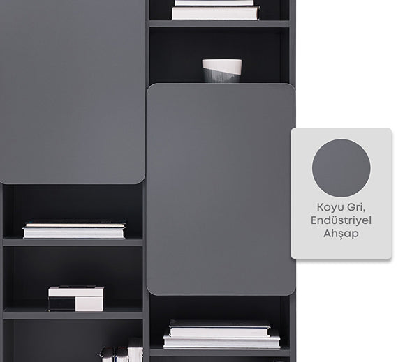 Blend Boekenkast Donker Grijs
