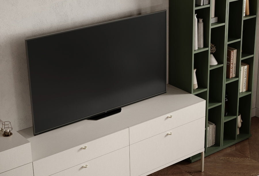 Fit & Flex 4 met Lade met Poten Module - Linnen, 160x67 cm (BxH)