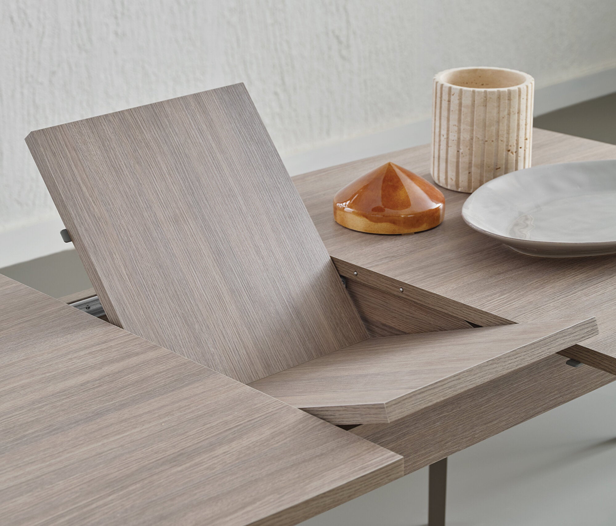 Varena Uitschuifbare Eettafel met Houten Poot, afbeelding 6